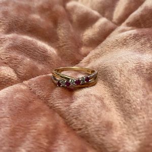 Kay Jewelers Ruby and Diamond crossover ring